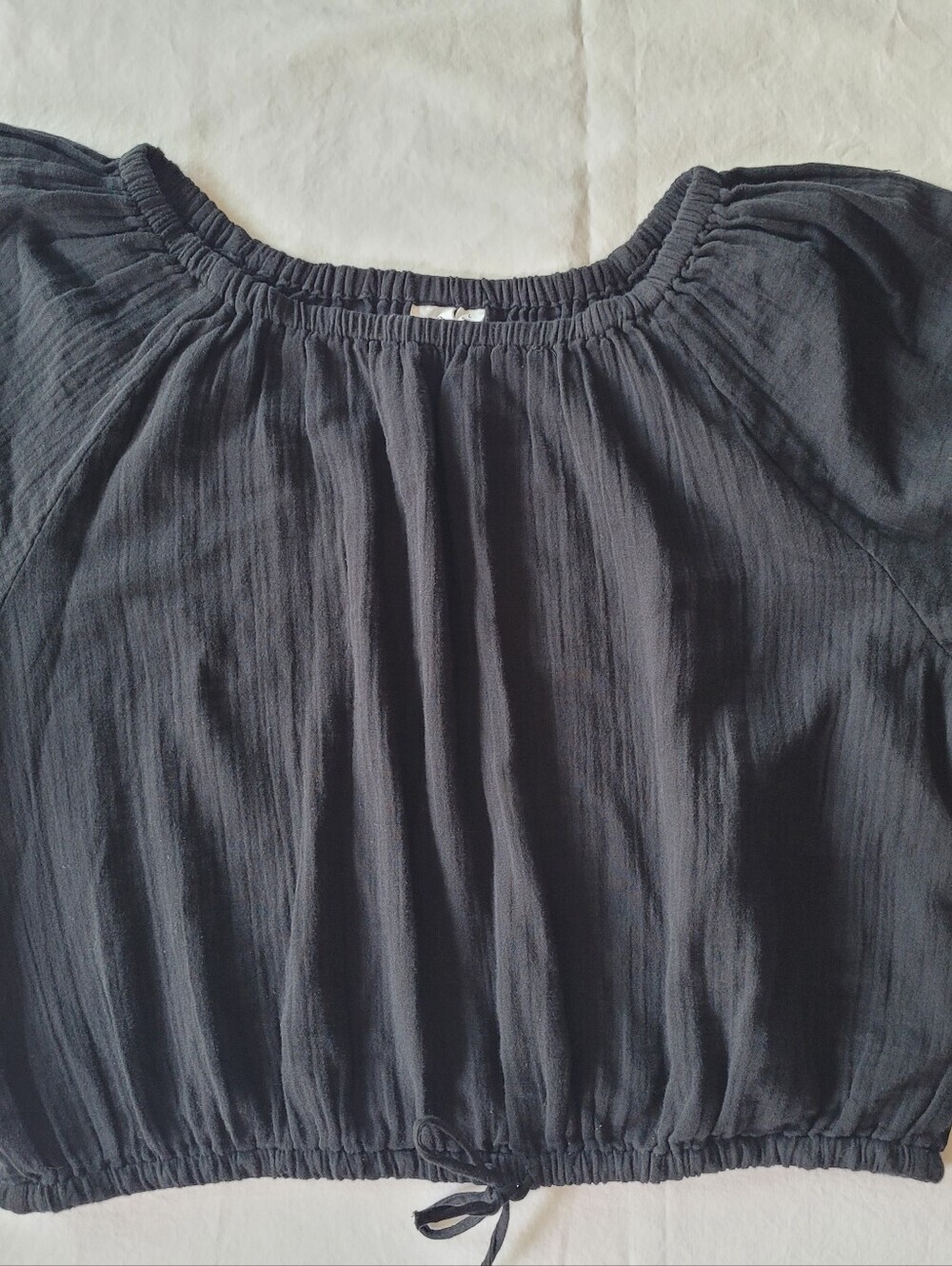 GAP Women's Black Relaxed Gauze tie-hem Size XL